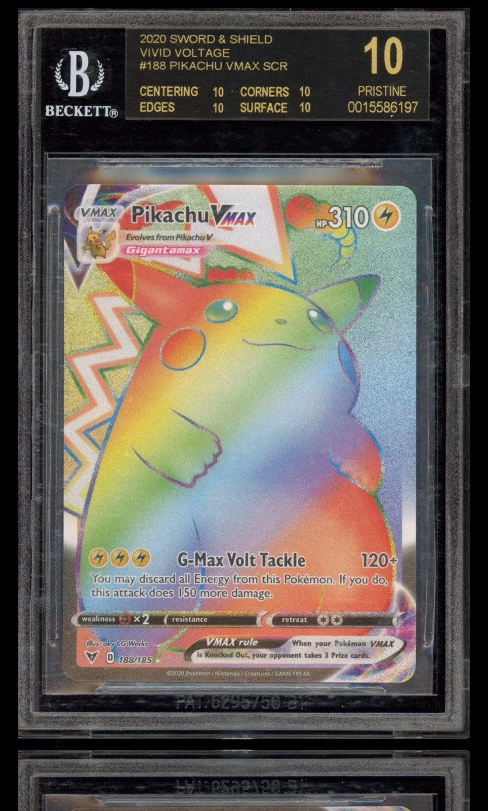 💎Pikachu VMAX Secret #188 Vivid Voltage BGS 10 PRISTINE BLACK LABEL~FAST SHIP💨