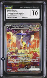 ⚡️Raging Bolt ex 208/162 SV05: Temporal Forces Holo GRADE 10! SHIPS SAME DAY!💨