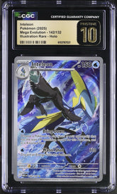🌟Inteleon 142/132: Mega Evolution Holo GRADE 10 PRISTINE GOLD LABEL TOP POP💨