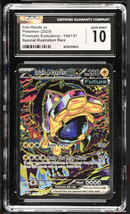 ‼️Iron Hands ex 154/131: Prismatic Evolutions GRADE 10~FAST SHIP SHOOT OFFER!💨