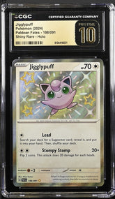 π Jigglypuff #198 Paldean Fates SHINY GRADE 10 PRISTINE GOLD LABEL POP 5!π¨