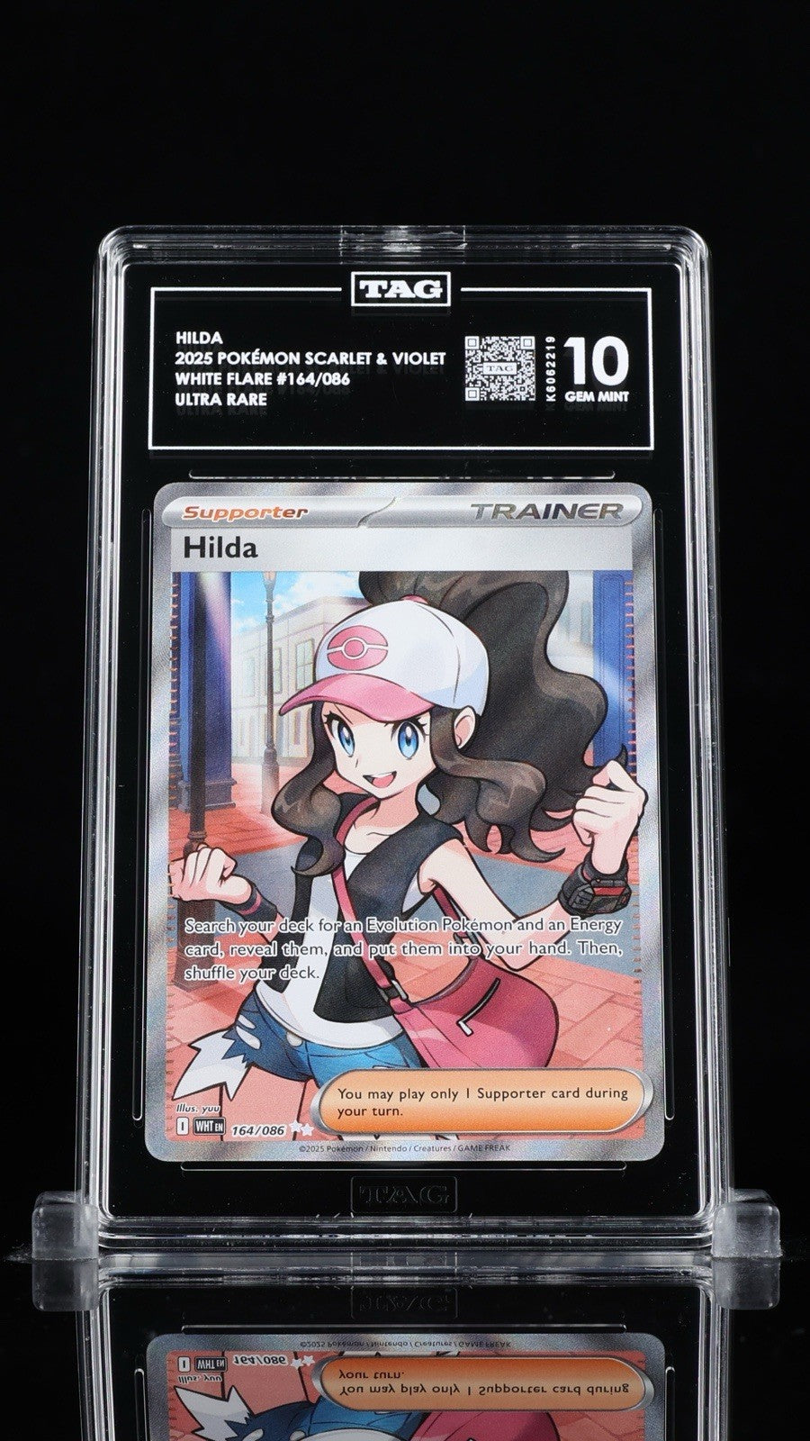 ‼️ Hilda 164/086 Pokemon White Flare Holo~ TAG GRADE 10~ LOW POP!💨