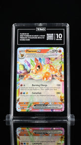 ‼️FLAREON EX - 2025 POKÉMON PRISMATIC EVOLUTIONS #014/131~ TAG GRADE 10!💨