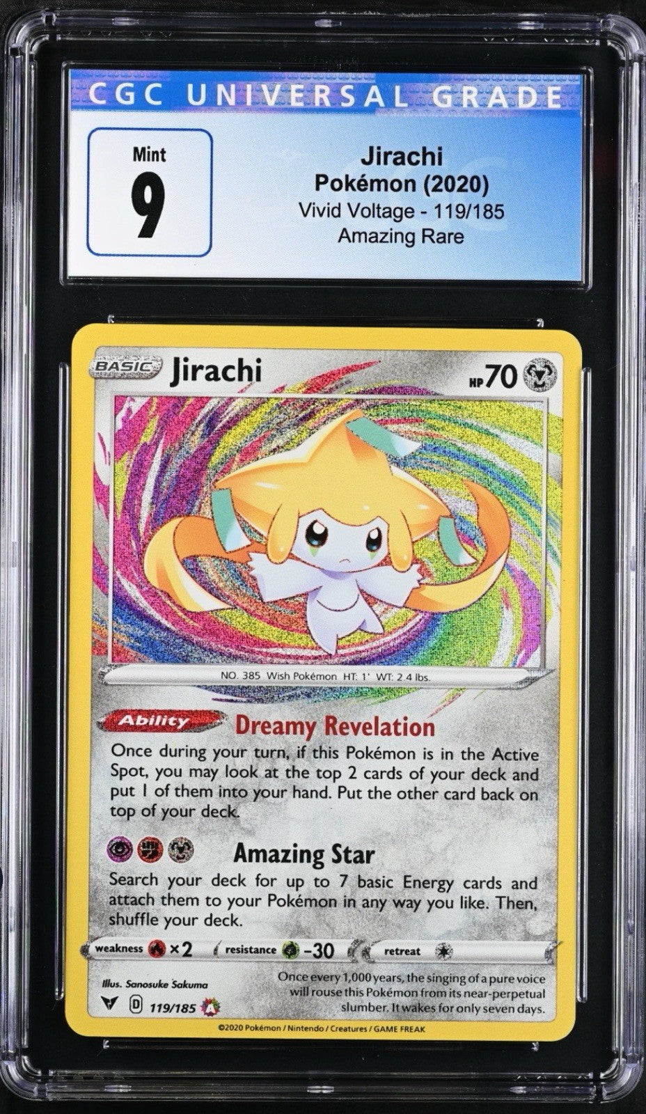 ‼️Pokemon Jirachi 119/185: Vivid Voltage Holo AMAZING RARE GRADE 9~FAST SHIP💨
