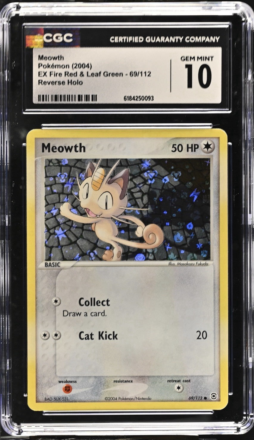 💎 Meowth #69 FireRed & LeafGreen Reverse Holo~ GRADE 10~ LOW POP SHOOT OFFER💨