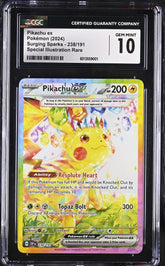 ‼️Pikachu ex 238/191 Sv08: Surging Sparks Holo GRADE 10! SHIPS SAME DAY!💨