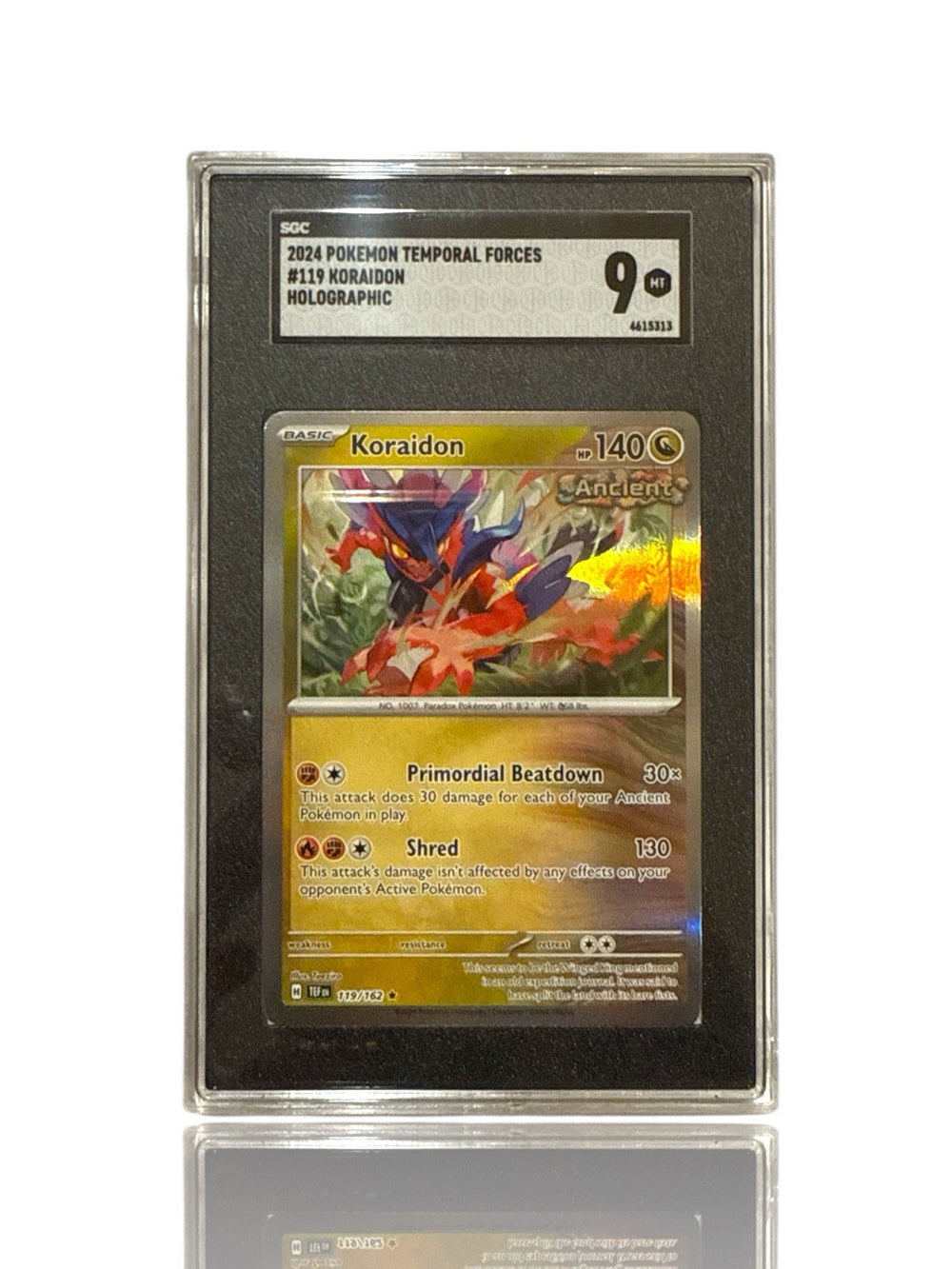 ‼️Pokemon Koraidon 119/162: Temporal Forces Holo GRADE 9! SHOOT OFFER!💨