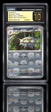 ‼️ Ferrothorn MasterBall 069 White Flare Holo 10 PRISTINE GOLD LABEL TOP POP 1💨