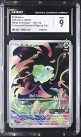 💚 Bulbasaur Mega Evolution Stamped 133 Holo GRADE 9! FAST SHIP~SHOOT OFFER💨