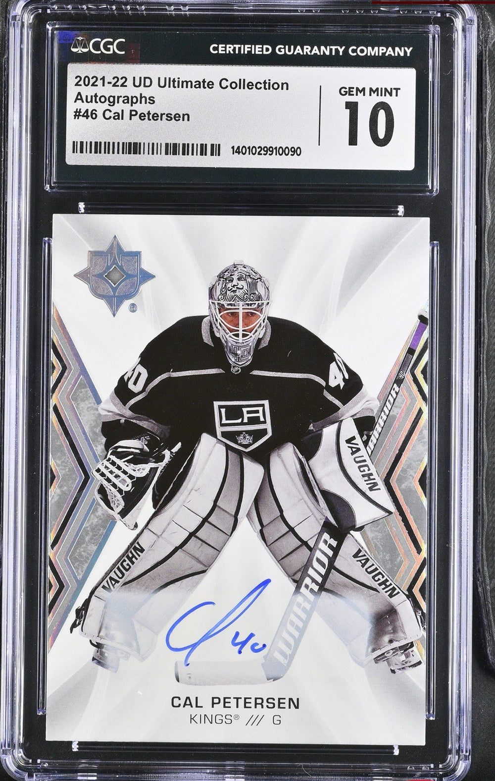 ‼️2021-22 Upper Deck Ultimate Collection~Cal Petersen #46 Autographs GRADE 10💨