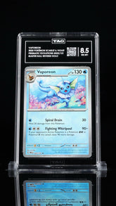 ‼️Vaporeon Master Ball HOLO #022: Prismatic Evolutions TAG GRADE 8.5 SHIPS FAST