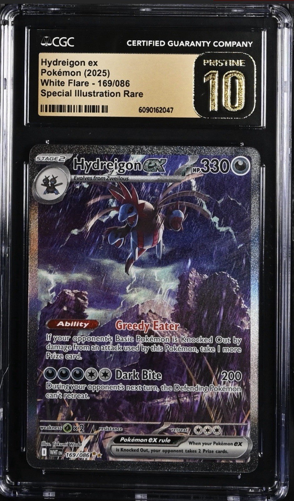 ‼️Hydreigon ex 169/086: White Flare Holo GRADE 10 PRISTINE GOLD LABEL TOP POP!💨