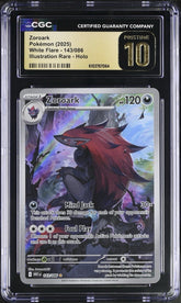 ‼️Pokemon Zoroark #143 White Flare Holo GRADE 10 PRISTINE GOLD LABEL TOP POP💨