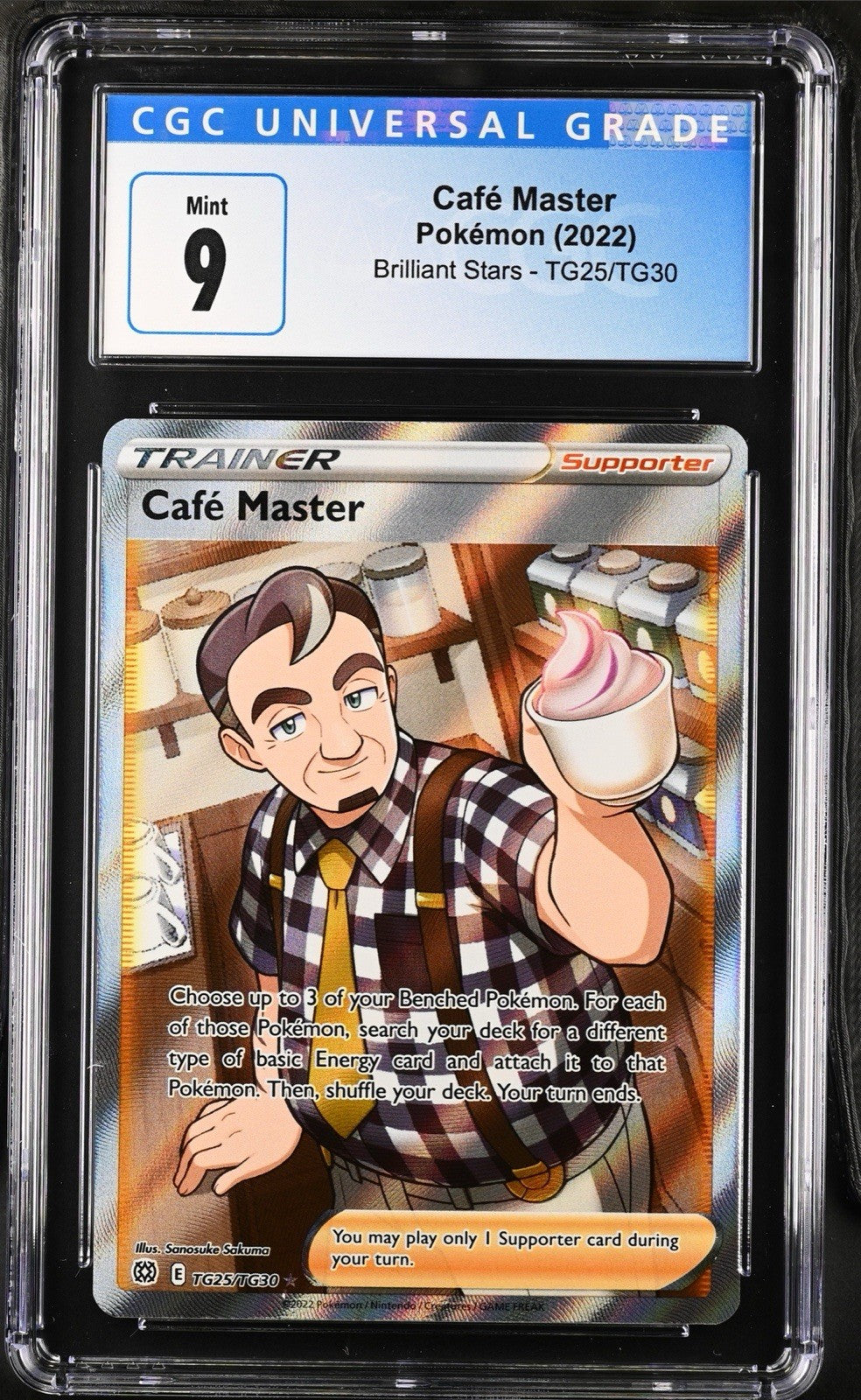 ‼️Cafe Master TG25/TG30 Swsh09: Brilliant Stars Trainer Gallery Holo GRADE 9!💨