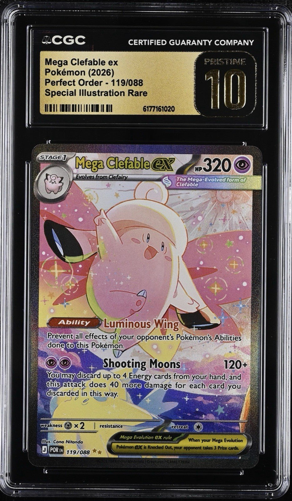 🌀 Mega Clefable ex 119 Perfect Order Holo~ PRISTINE 10 GOLD LABEL TOP POP💨