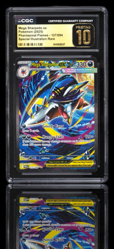 ๐ฅ Mega Sharpedo ex 127 Phantasmal Flames Holo PRISTINE 10 GOLD LABEL!๐จ