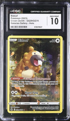 🚨Bidoof GG29 Crown Zenith Galarian Gallery Holo GRADE 10! FAST SHIP SHOOT OFFER