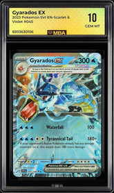 ⚠️ Gyarados ex 045 Pokemon Scarlet & Violet Base Set~MBA GRADE 10~ SHOOT OFFER💨