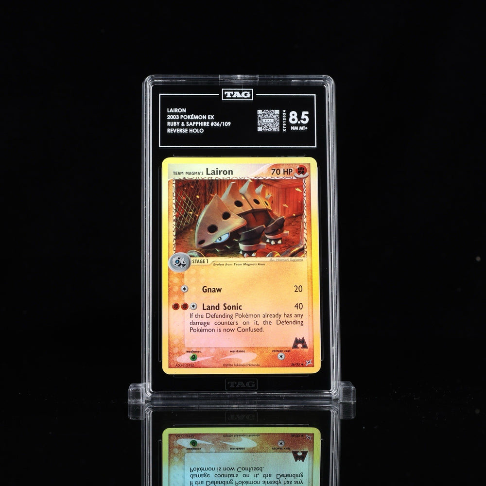 🔥Lairon 2003 EX Ruby & Sapphire 36/109 Reverse Holo Pokemon TAG GRADE 8.5!💨
