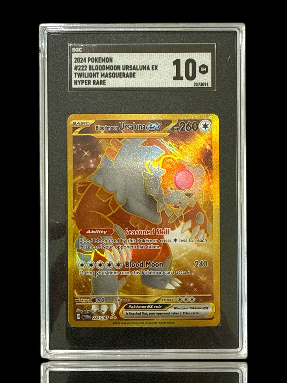 🩸Bloodmoon Ursaluna ex 222/167: Twilight Masquerade GRADE 10! SHOOT OFFER!💨