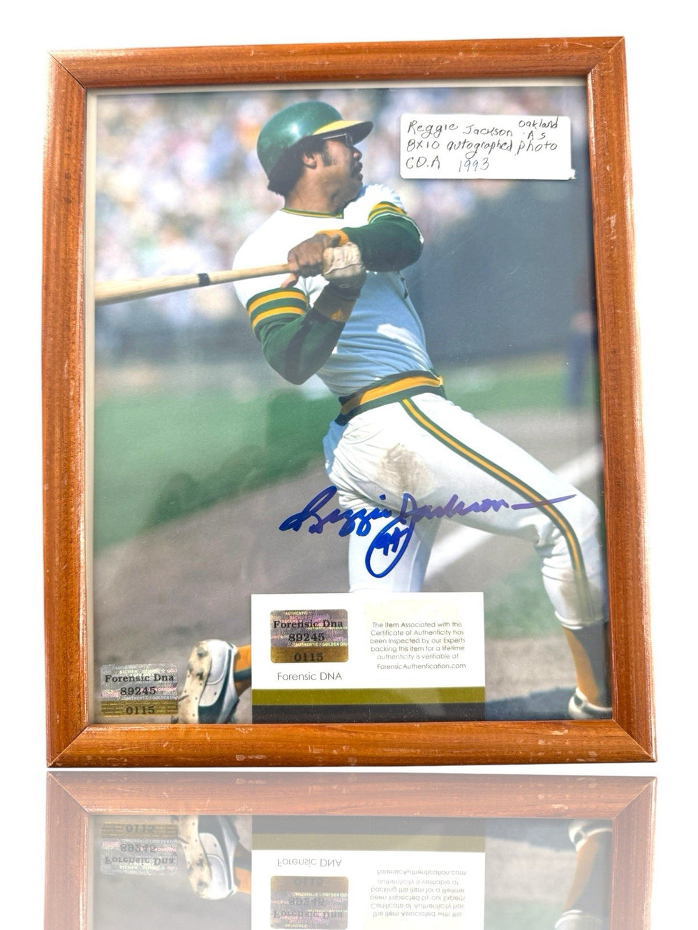 ⚠️Framed Reggie Jackson Oakland Athletics Auto Photo 8x10 Forensic DNA COA💨