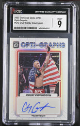 ‼️2023 Panini Donruss Optic UFC - Opti-Graphs Colby Covington GRADE 9~POP 1💨