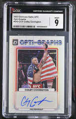 ‼️2023 Panini Donruss Optic UFC - Opti-Graphs Colby Covington GRADE 9~POP 1💨