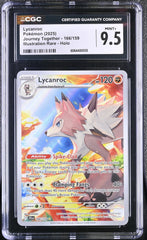 ‼️Lycanroc 166/159 Sv09: Journey Together Holo GRADE 9.5! SHIPS SAME DAY!💨