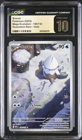 ‼️Snover 140/132 Mega Evolution Holo GRADE 10 PRISTINE GOLD LABEL TOP POP!💨