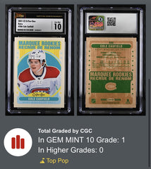‼️2021-22 O-Pee-Chee Marquee Rookies Cole Caufield #506 Retro CSG 10 POP 1!💨