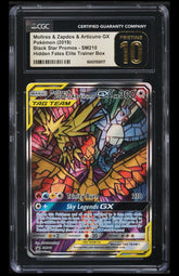 ‼️Moltres & Zapdos & Articuno GX Pokémon (2019) Black Star - GRADE 10 PRISTINE💨