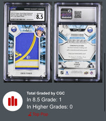 ‼️2022 UD OWEN POWER Black Diamond - Rookie Team Logo Jumbo GRADE 8.5~POP 1!💨