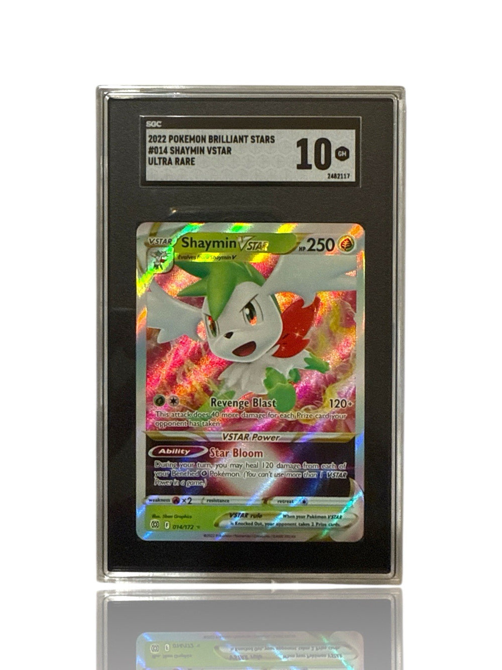 ‼️Pokemon Shaymin VSTAR 014/172: Brilliant Stars Holo GRADE 10! FAST SHIPPING!💨