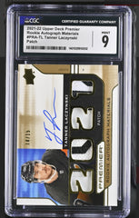 ‼️Rookie Autograph Materials #PRA-TL Tanner Laczynski~GRADE 9~AUTO 10~POP 1!💨