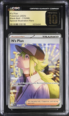 🚨 N's Plan 170/086 Pokemon Black Bolt Holo~ PRISTINE 10 GOLD LABEL TOP POP!💨