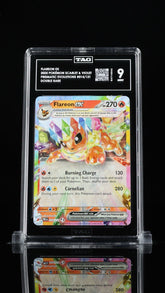 ‼️FLAREON EX 2025 POKÉMON PRISMATIC EVOLUTIONS #014~TAG GRADE 9! SHIPS FAST💨