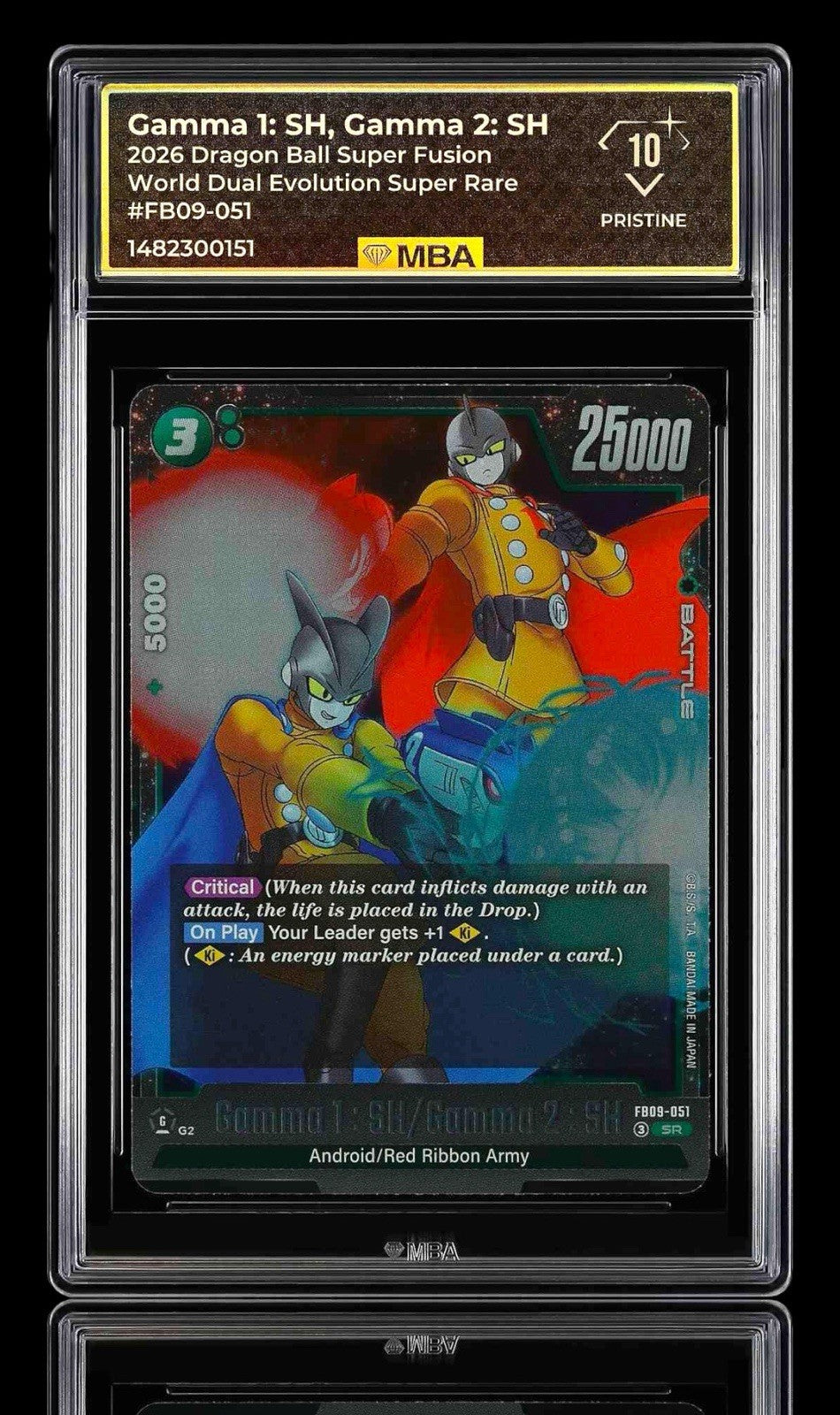 💎 Dragon Ball TCG Gamma 1 Gamma 2 SH FB09-051 SR Dual Evolution MBA 10 PRISTINE