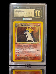 ‼️Pokemon Typhlosion #18 Neo 1ST ED~CGC 10 PRISTINE GOLD LABEL SILVER DIAMOND 💎