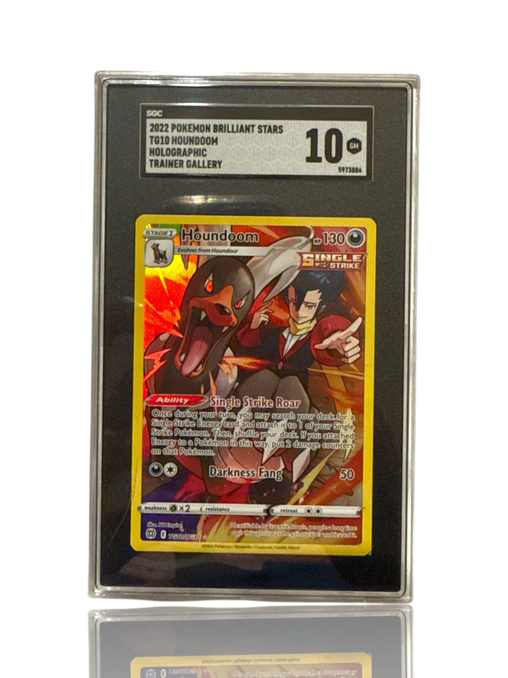 ‼️Pokemon Houndoom TG10/TG30: Brilliant Stars Trainer Gallery Holo GRADE 10!💨