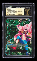 💎ONE PIECE~ Smoker OP10-030 Carrying On His Will GRADE 10 PRISTINE GOLD LABEL💨