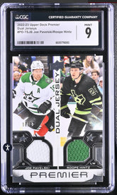 ‼️2022-23 UD Premier Dual Jerseys #PD-TSJB Joe Pavelski/Roope Hintz GRADED💨