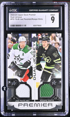 ‼️2022-23 UD Premier Dual Jerseys #PD-TSJB Joe Pavelski/Roope Hintz GRADED💨