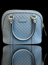 🌀 RARE NEW W/ TAGS GUCCI Baby Blue Microguccissima Leather Top Handle Bag💨