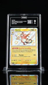 ‼️RAICHU 2024 POKÉMON SCARLET & VIOLET PALDEAN FATES #132/091~ TAG GRADE 9!💨