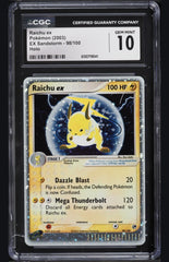 💛 Raichu ex #98 Sandstorm Holo GRADE 10! SAME DAY SHIP SHOOT OFFER!💨