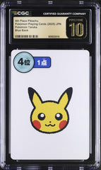 💎 2025 POKEMON TARUKA 4TH PLACE PIKACHU CGC 10 PRISTINE GOLD LABEL TOP POP!💨
