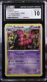 ‼️Pokemon Scolipede #40 Emerging Powers GRADE 10 POP 1~FAST SHIP~SHOOT OFFER!💨