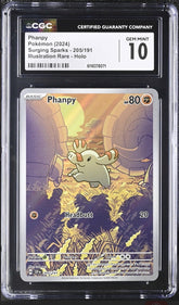‼️ Phanpy 205/191 IR Surging Sparks Pokemon~ GRADE 10~ SHOOT OFFER!💨