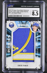 ‼️2022 UD OWEN POWER Black Diamond - Rookie Team Logo Jumbo GRADE 8.5~POP 1!💨