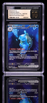 💙 Blastoise ex #200 Scarlet & Violet 151 Holo PRISTINE GOLD LABEL TOP POP!💨